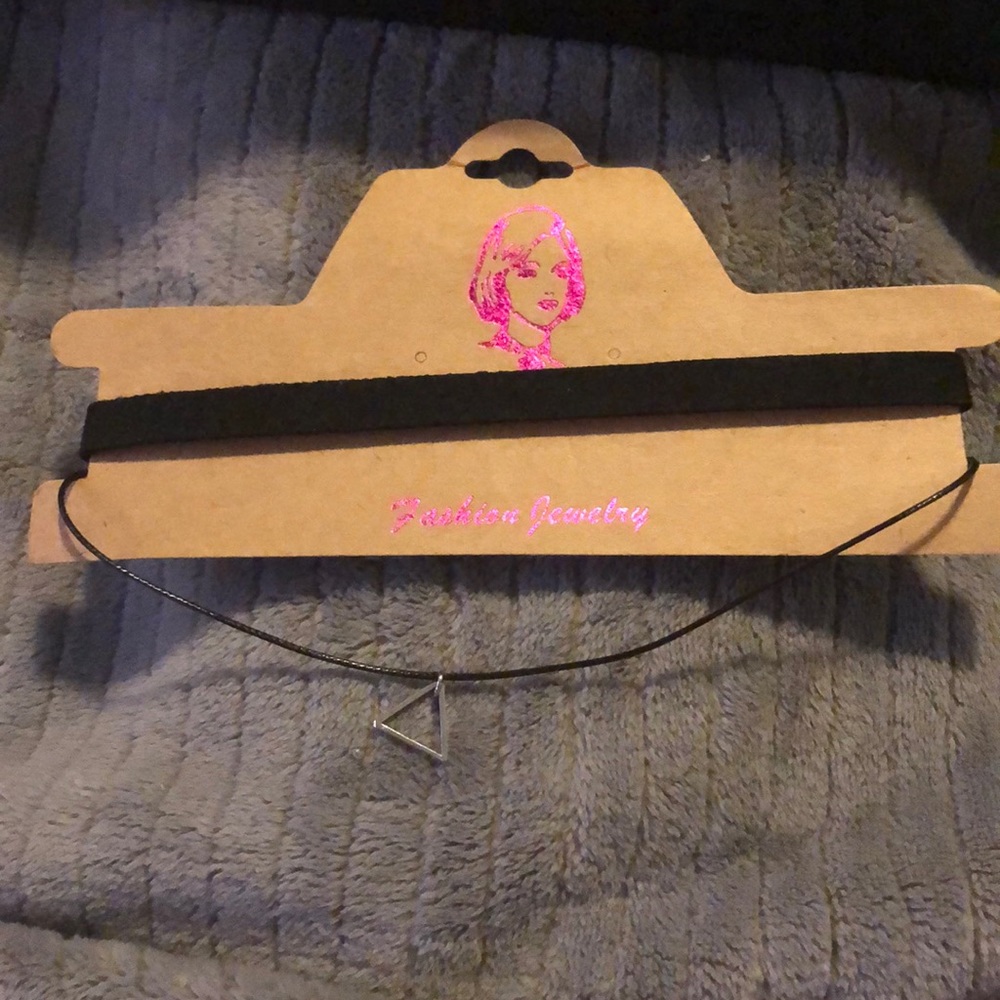 Black choker with silver accent